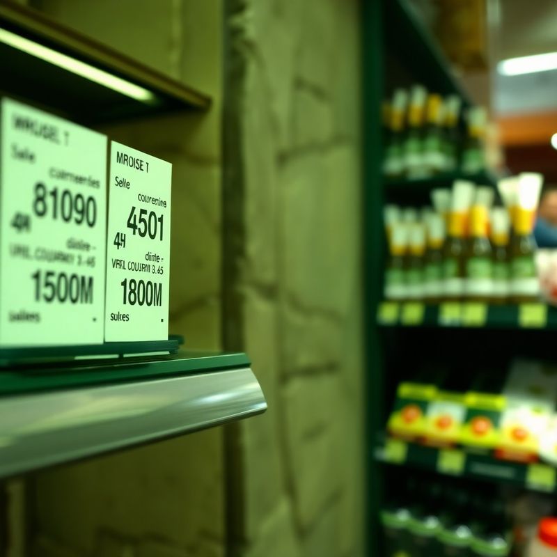 Cene v evrih na polici v slovenskem supermarketu